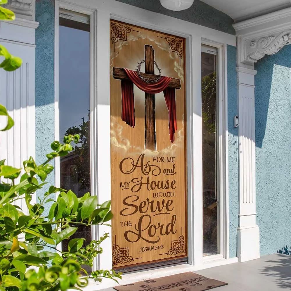 As For Me And My House, We Will Serve The Lord Door Cover, Christian Door Decor, Door Christian Church, Christian Door Plaques