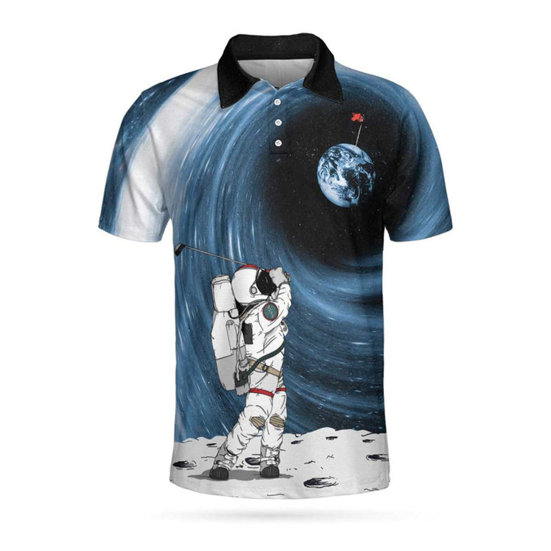 Astronaut Golfing Outer Space Black Golf Polo Shirt, Hole 404 Oops Polo Shirt, Best Golf Shirt For Men