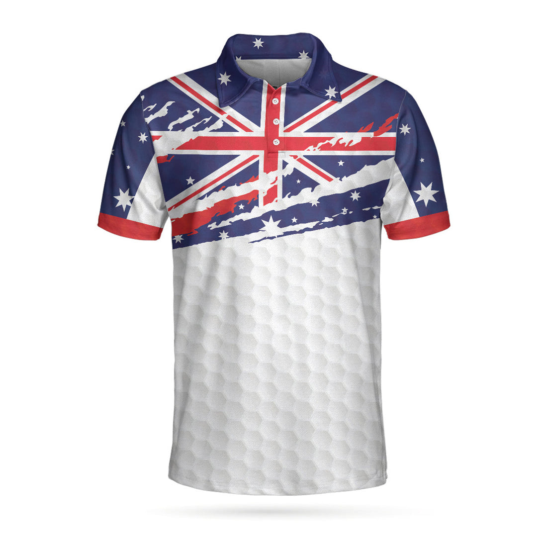 Men Polo Shirt - Australian Flag Golf Texture Men Polo Shirt - Gift For Golfer - Ripped Polo Shirt, Best Golf Shirt Men Polo Shirt