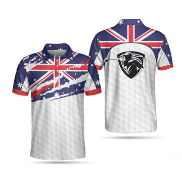 Men Polo Shirt - Australian Flag Golf Texture Men Polo Shirt - Gift For Golfer - Ripped Polo Shirt, Best Golf Shirt Men Polo Shirt