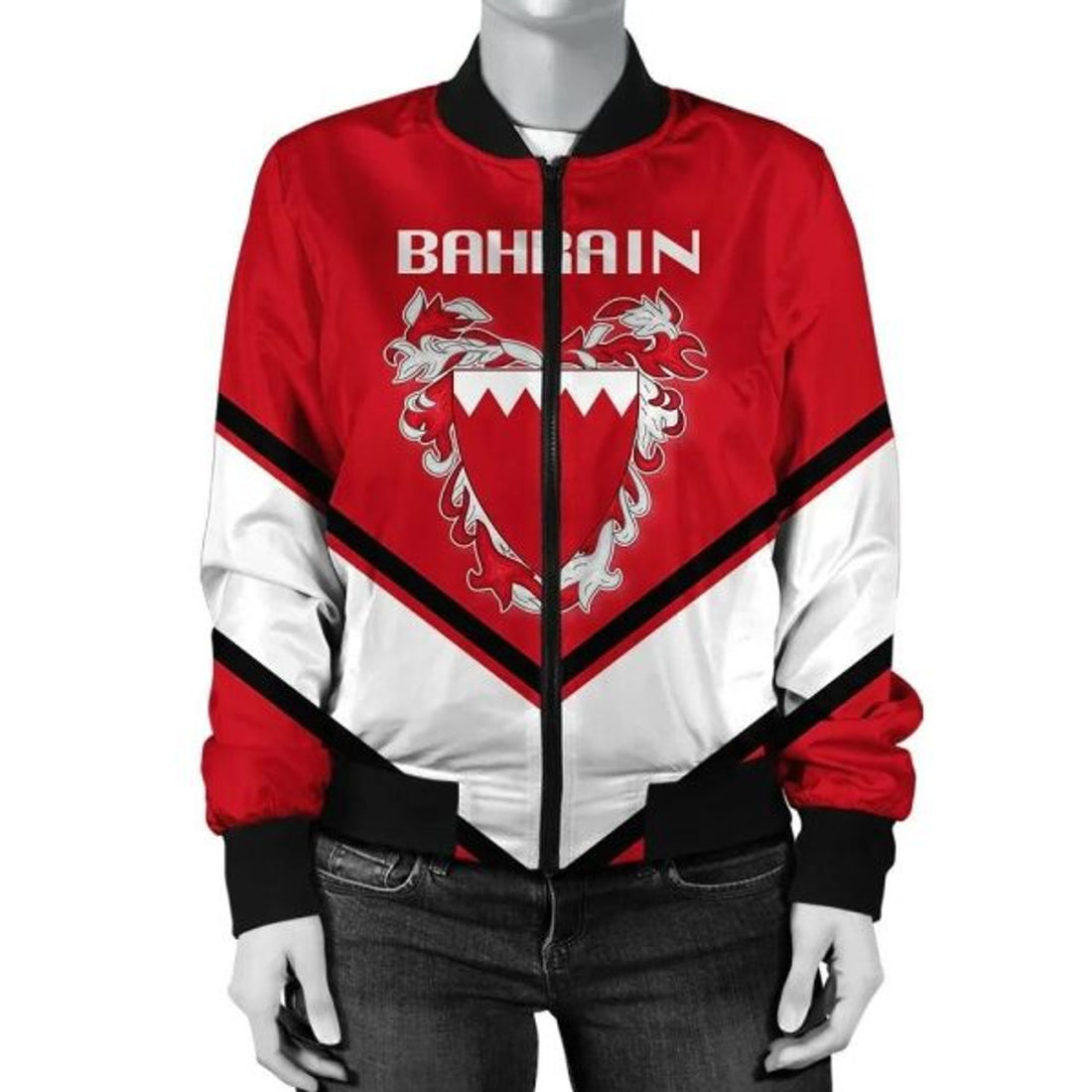 FUNSTUFFPRINT Austria Coat Of Arms Women Bomber Jacket Lucian Style 3D Bomber Jacket