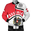 FUNSTUFFPRINT Austria Men's Bomber Jacket - Austrian Coat Of Arms and Flag - 3D Bomber Jacket