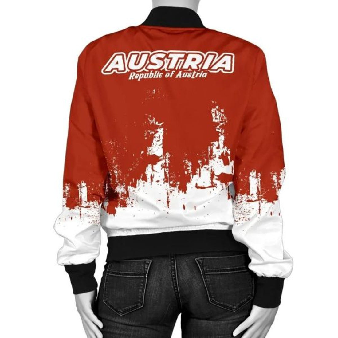 FUNSTUFFPRINT Austria Women's Bomber Jacket - Republic Austria - 3D Bomber Jacket
