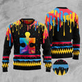 FUNSTUFFPRINT Autism Colorful Beauty Ugly Christmas Sweater, Christmas Sweater, Ugly Sweater, Funny Xmas Sweaters Ugly Sweater