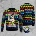 FUNSTUFFPRINT Autism Mom Unbreakable Ugly Christmas Sweater, Christmas Sweater, Ugly Sweater, Funny Xmas Sweaters Ugly Sweater