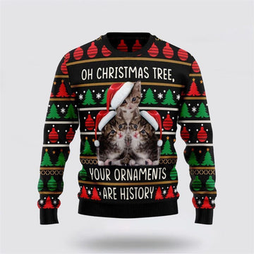 FUNSTUFFPRINT Awesome Cat Funny Family Ugly Christmas Sweater For Men And Women, Best Gift For Christmas, Christmas Fashion Winter Ugly  Sweater