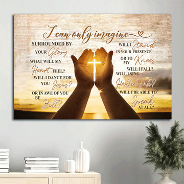 Awesome Cross Pray Hold Cross Hand Of Jesus Canvas I Can Only Imagine Canvas Wall Art - Christian Wall Decor
