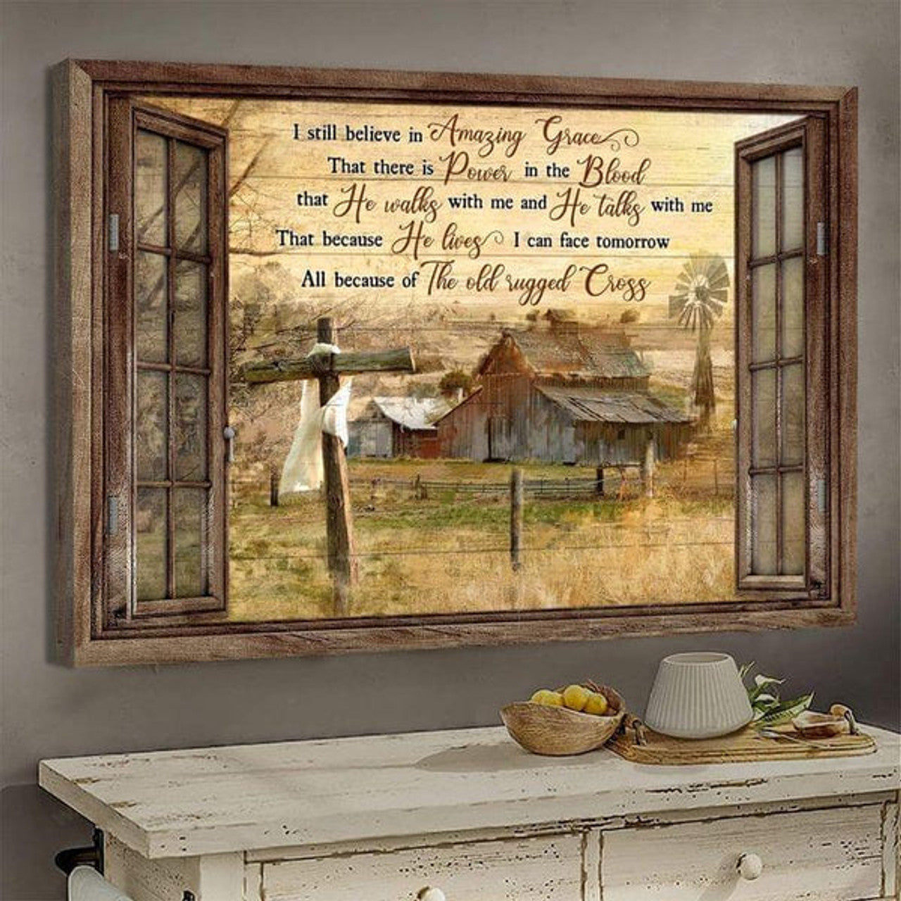 Awesome Life On Farm I Still Believe In Amazing Grace Canvas Wall Art - Christian Poster - Religious Wall Decor