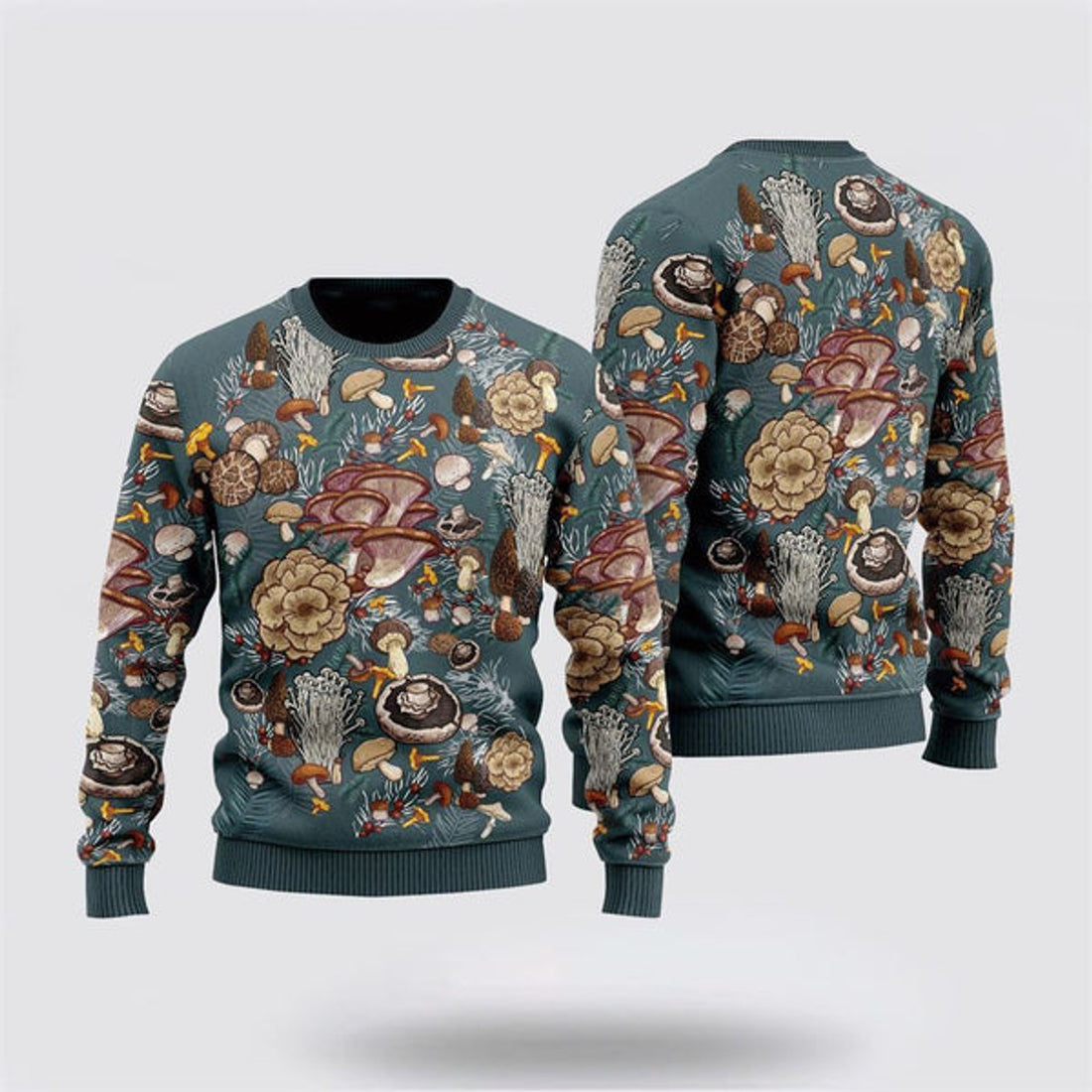 FUNSTUFFPRINT Awesome Mushrooms Ugly Christmas Sweater, Farm Sweater, Christmas Gift, Best Winter Outfit Christmas Ugly Sweater