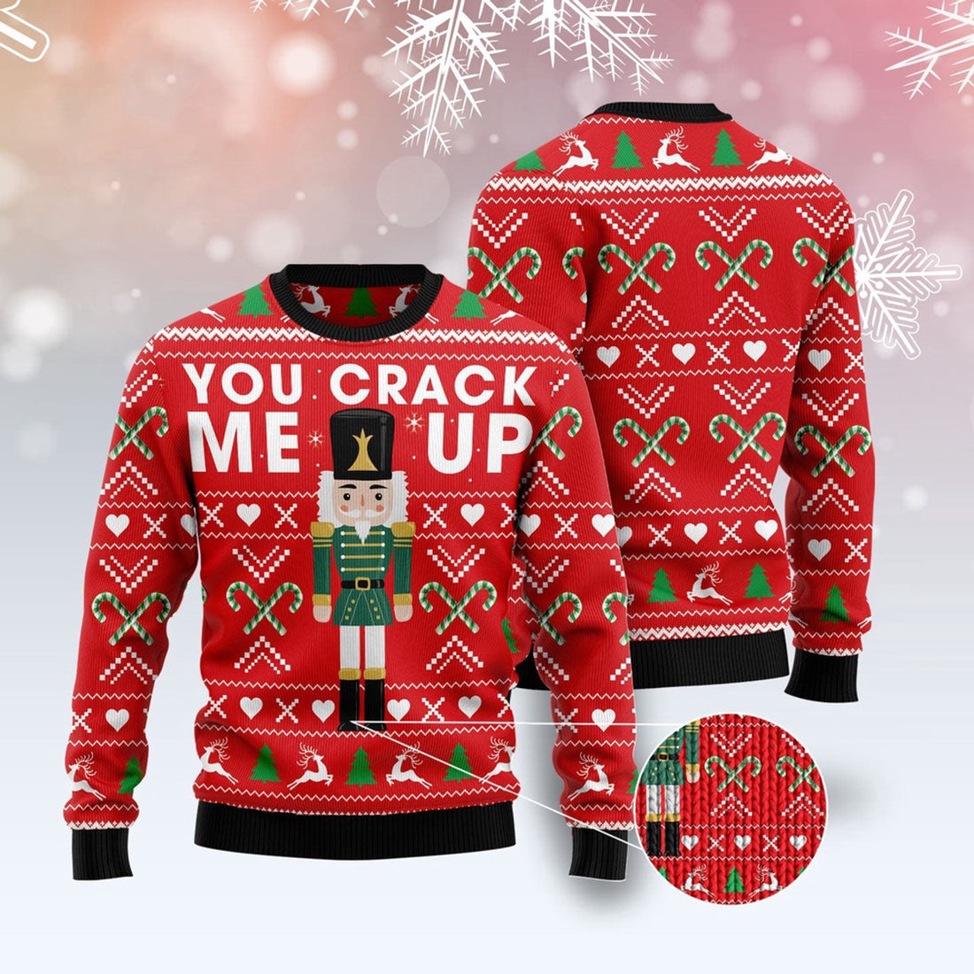 FUNSTUFFPRINT Awesome Nutcracker Ugly Christmas Sweater, Christmas Sweater, Ugly Sweater, Funny Xmas Sweaters Ugly Sweater