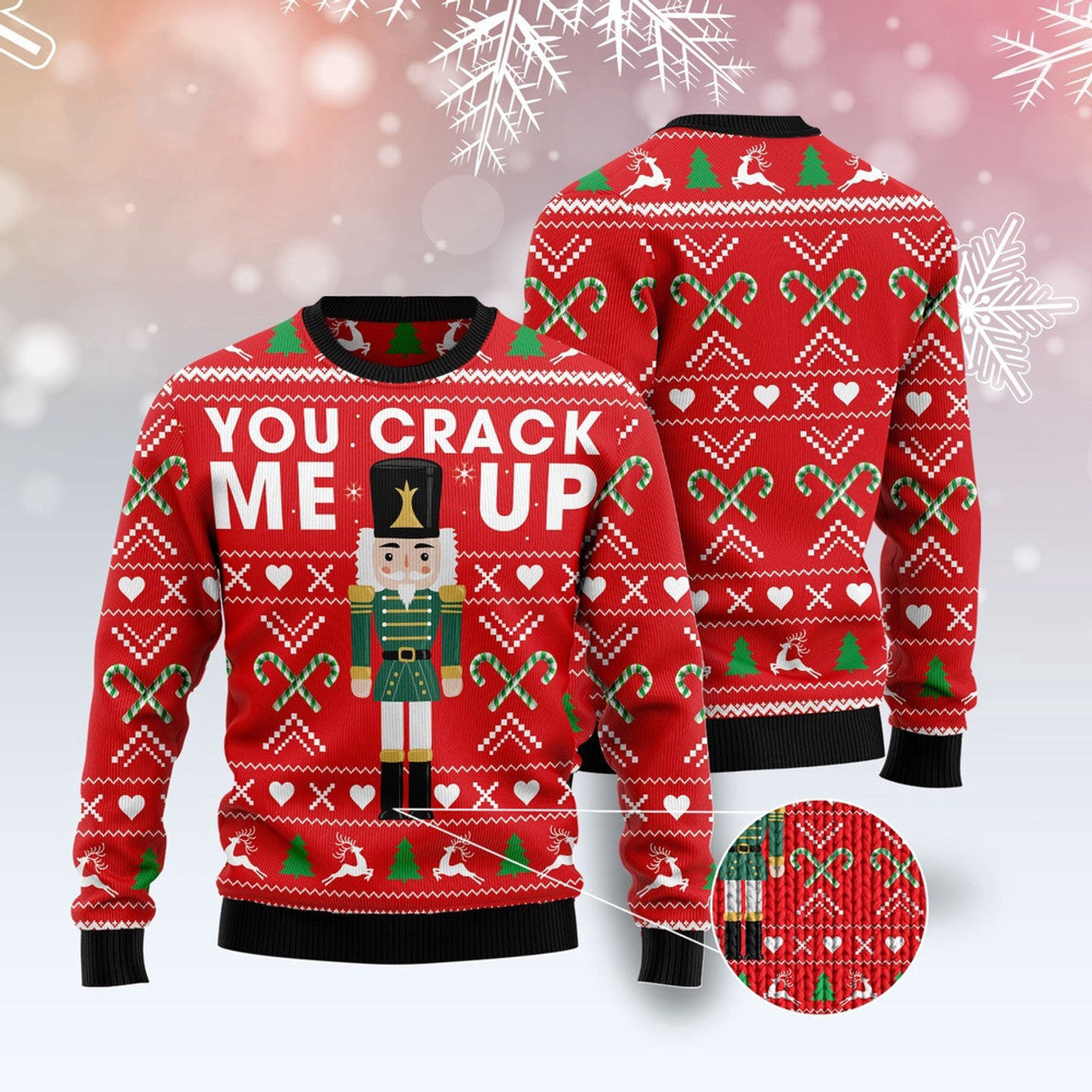 FUNSTUFFPRINT Awesome Nutcracker Ugly Christmas Sweater, Christmas Sweater, Ugly Sweater, Funny Xmas Sweaters Ugly Sweater