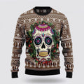 FUNSTUFFPRINT Awesome Sugar Skull Ugly Christmas Sweater – Christmas Gifts For Frends Ugly Sweater
