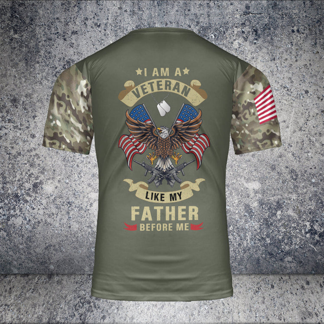 FUNSTUFFPRINT 3D All Over Print Veteran Shirt I Am A Veteran Like My Father Before Me Gift For Veteran Dad 3D T-shirt