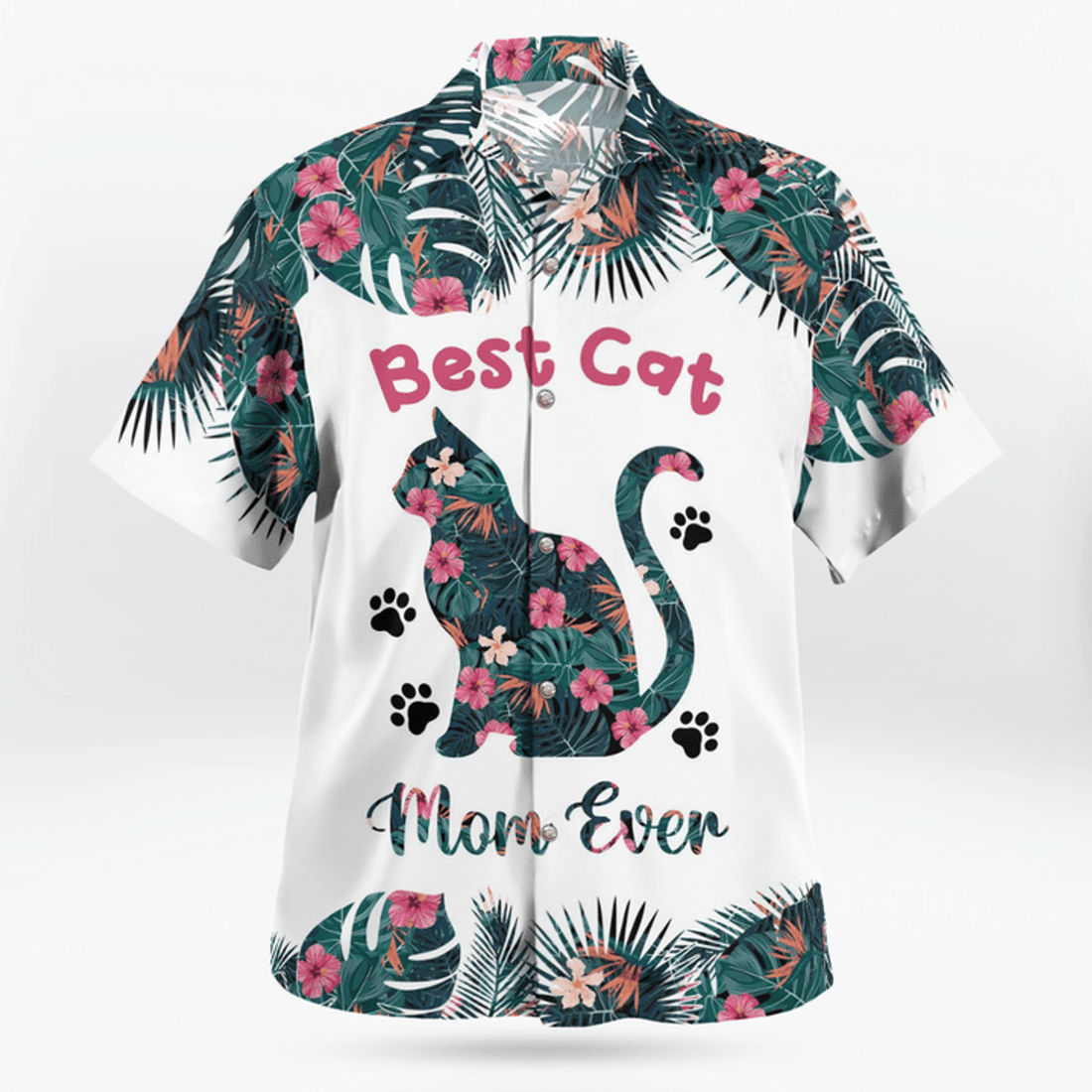 Best Cat Mom Ever Hawaiian Shirt, Mother Hawaii shirt, Mom shirt, Gift for Mom