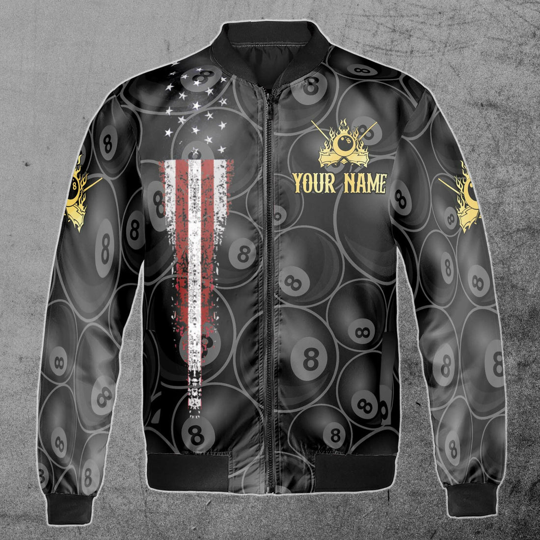 Personalized Name and Team Billiards Pool Team Club Bomber Jacket Size S - 5XL