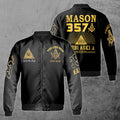 Customize Lodge Name and Number Freemasonry 357 Prince Hall Masonic Symbol Unisex Bomber Jacket S-5XL