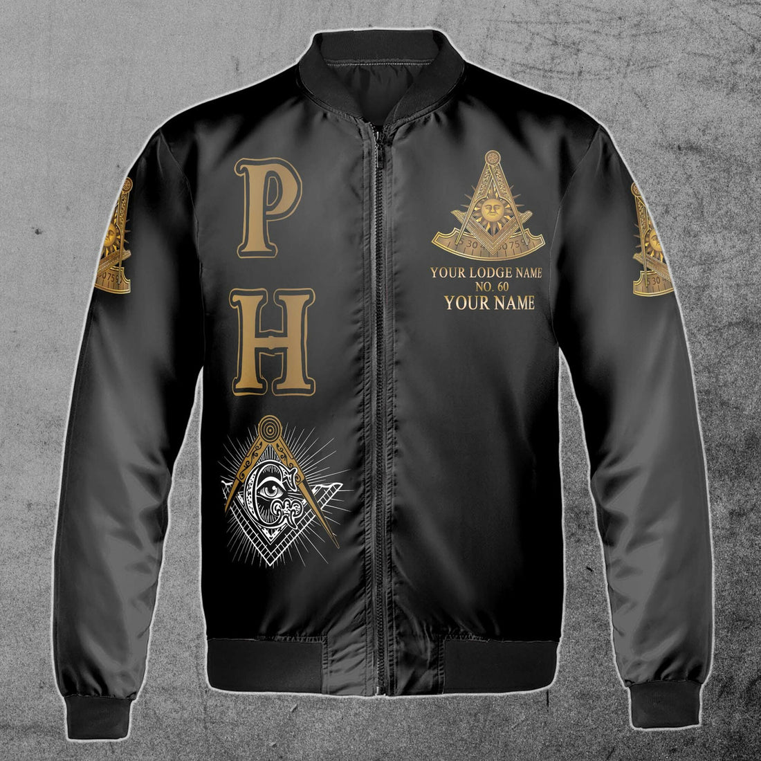 Customize Lodge Name, Name and Number Past Master PHA Bomber Jacket S-5XL