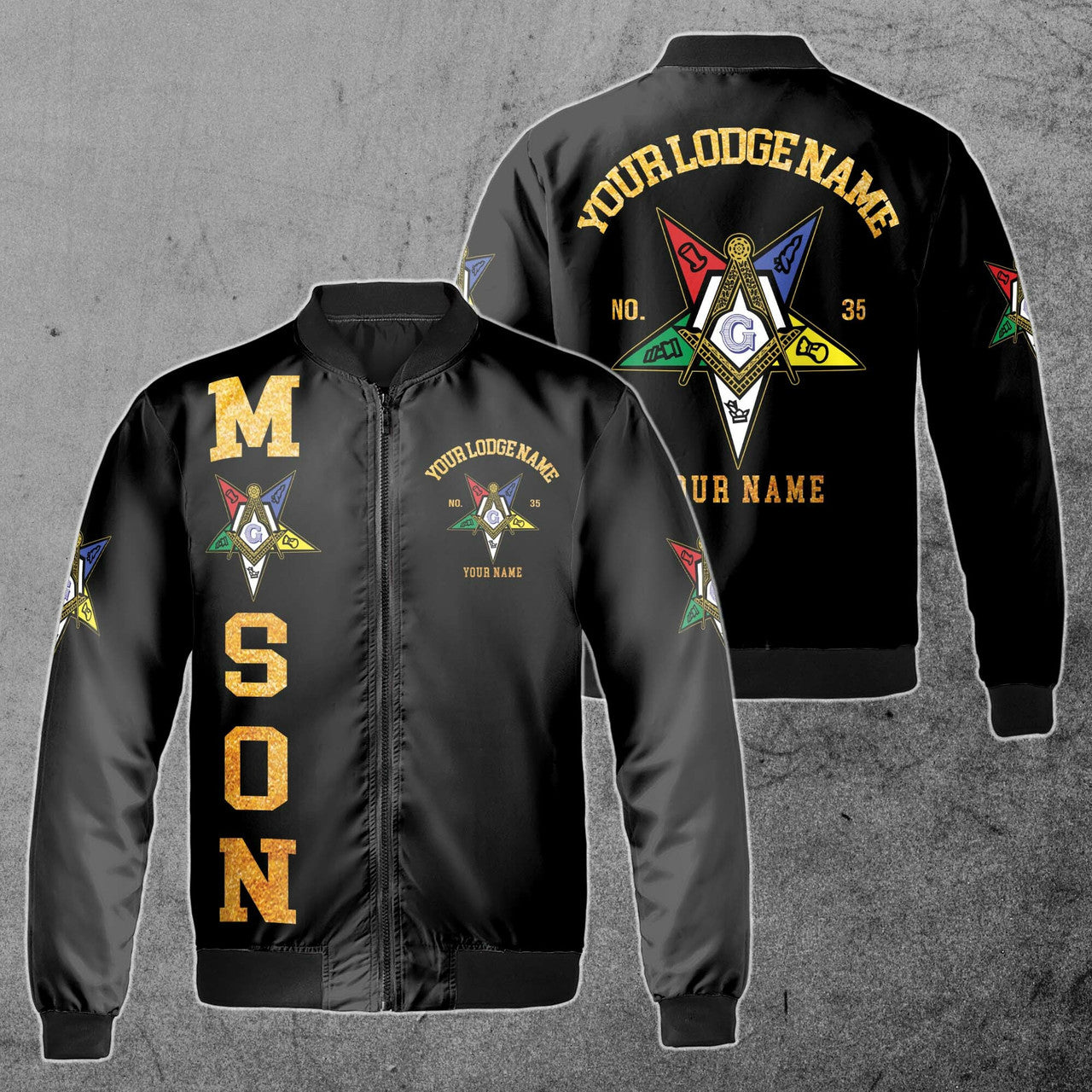 Order Of The Eastern Star OES Masonic Unisex Bomber Jacket S-5XL