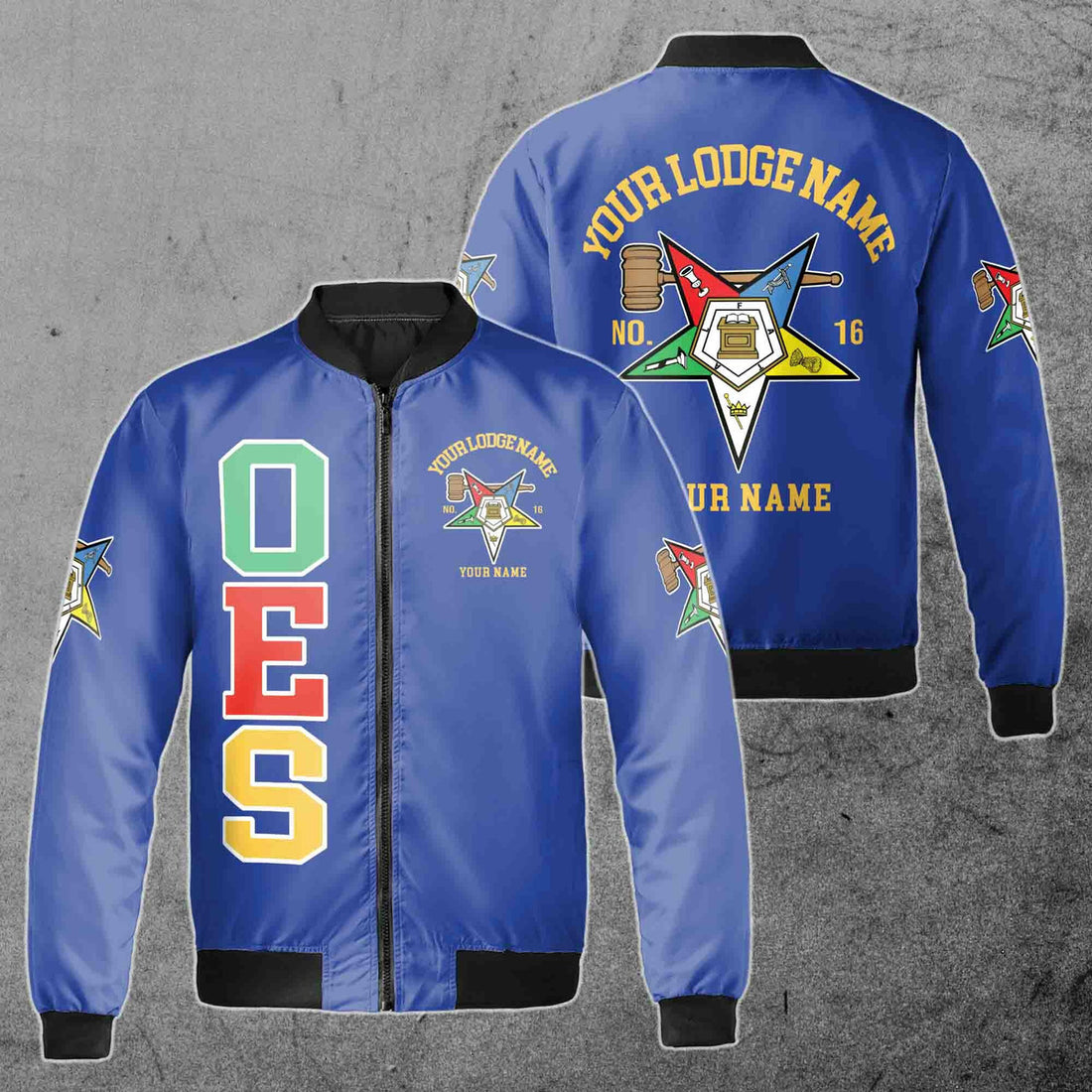 Custom Name Order of the Eastern Star Past Matron OES Unisex Bomber Jacket S-5XL