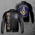 Customized Lodge Name Name and Number Freemasonry Masonic Symbol Unisex Bomber Jacket S-5XL