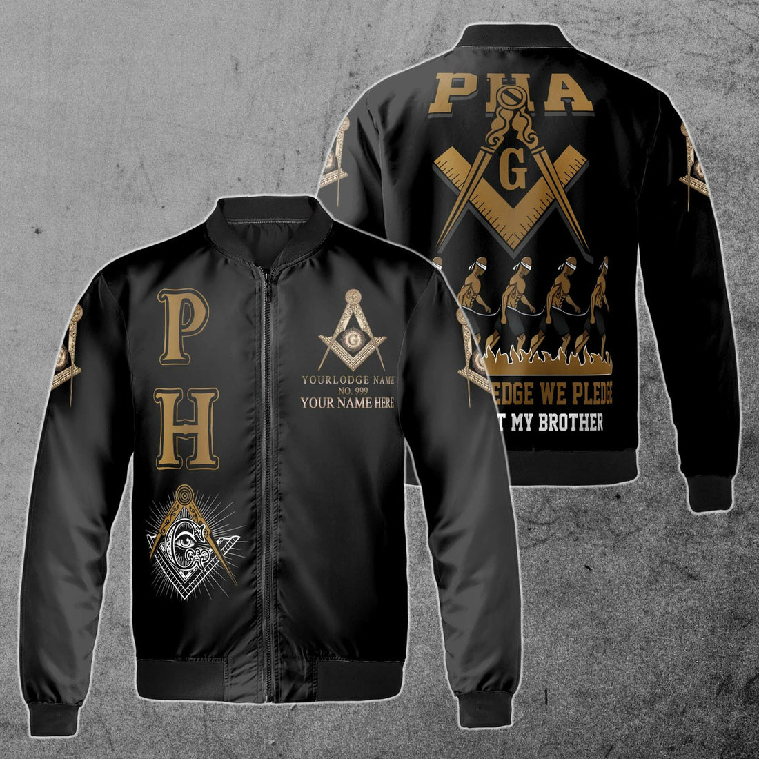Customized Lodge Name, Name and Number PHA Bomber Jacket S-5XL