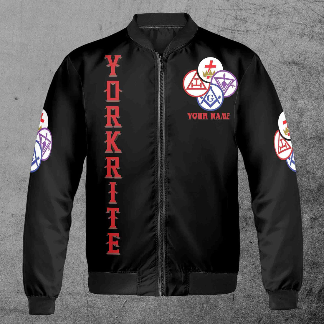 Customize Name Lodge Name York Rite Masonic Freemasonary Freemason Unisex Bomber Jacket S-5XL