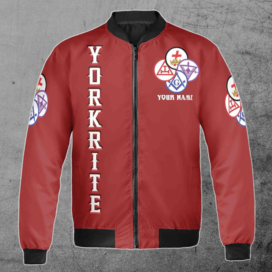 Customize Name Lodge Name Freemasonary York Rite Masonic Freemason Unisex Bomber Jacket S-5XL