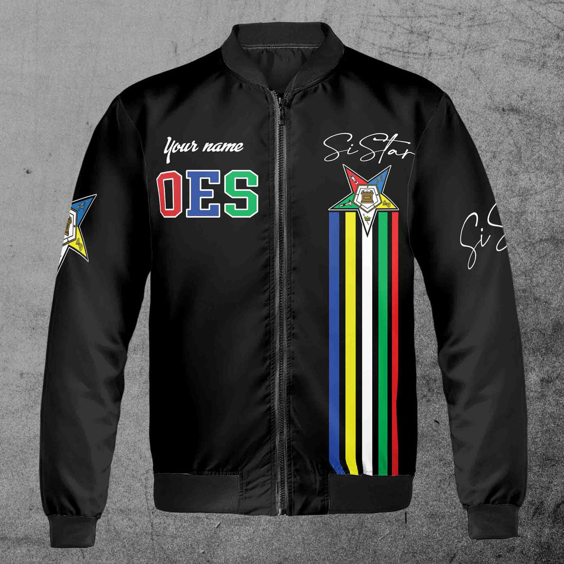 Custom Name Chapter Name Order of the Eastern Star Sistar OES AF&AM Unisex Bomber Jacket S-5XL