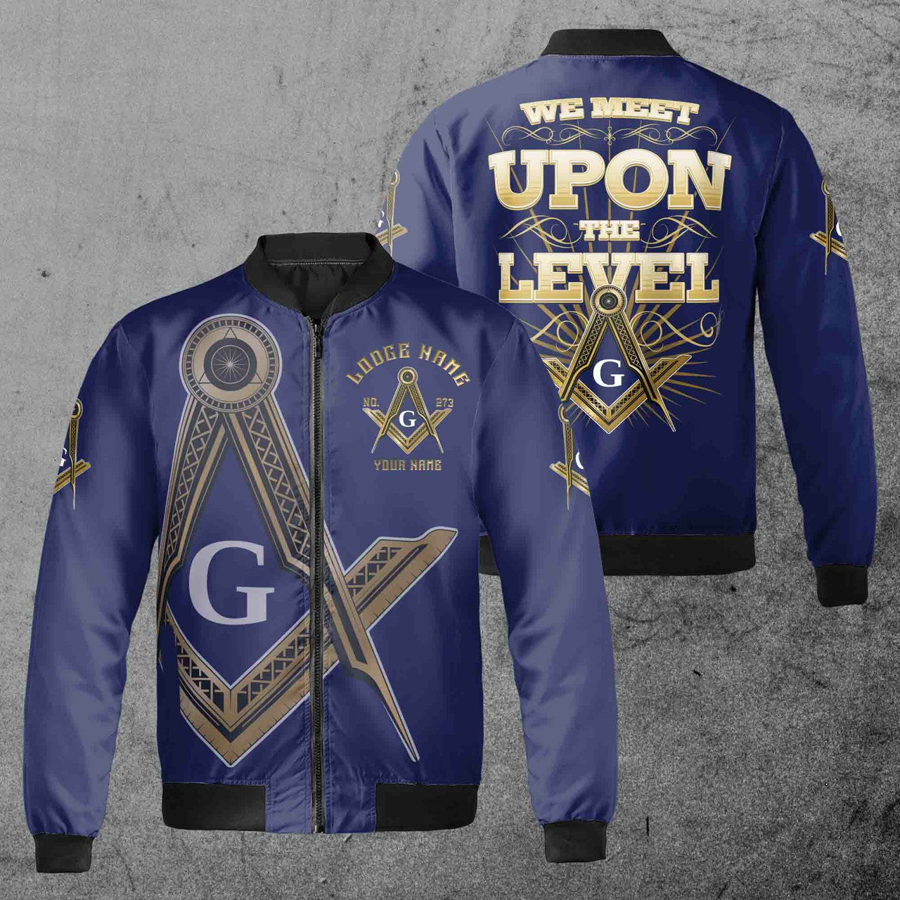Custom Name Lodge Name Fremasonry We Meet Upon The Level Masonic Bomber Jacket