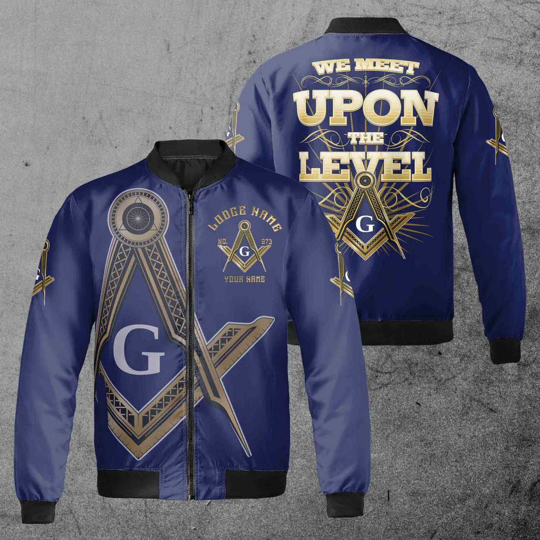 Custom Name Lodge Name Fremasonry We Meet Upon The Level Masonic Bomber Jacket