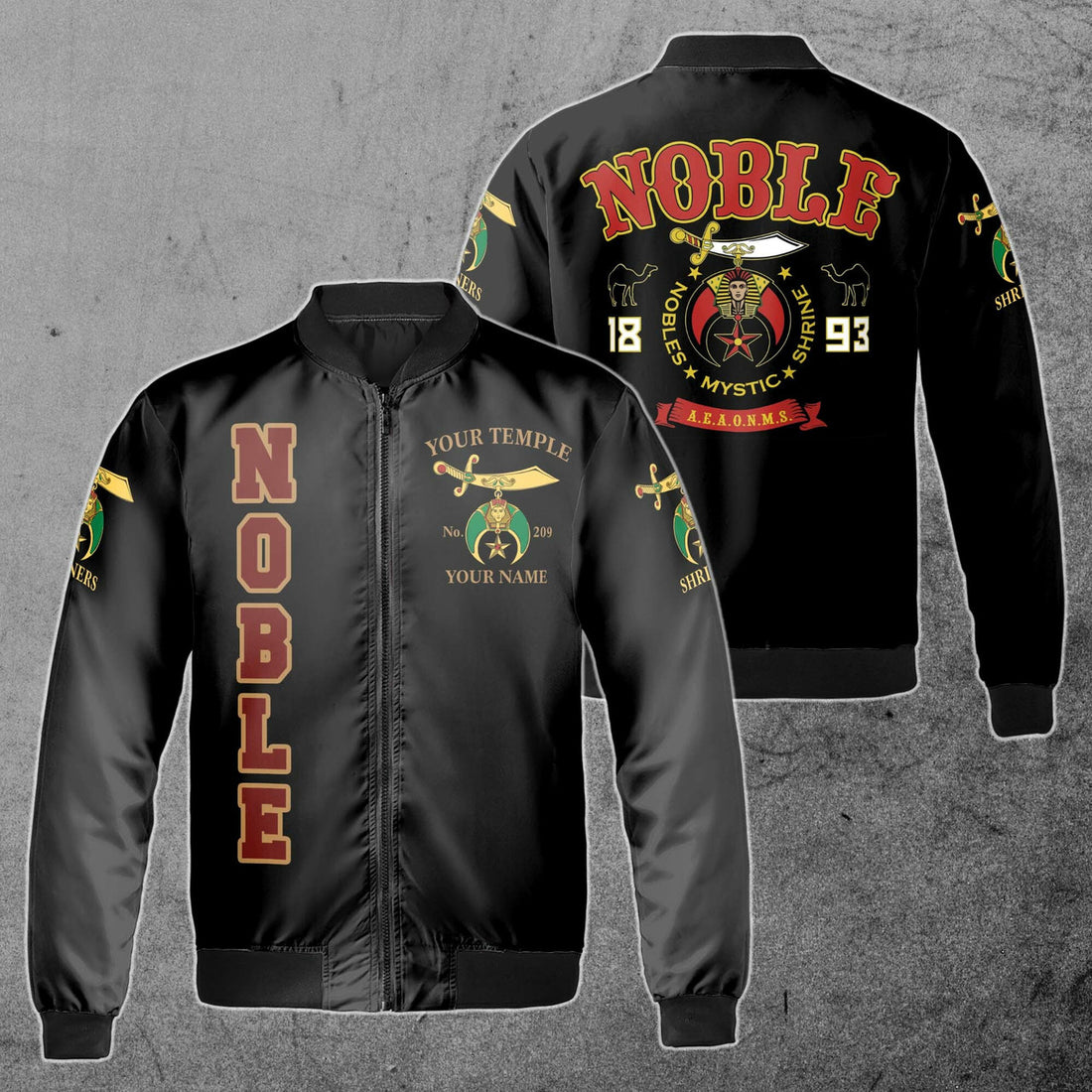 Customize Shriners Nobles Mystic Shrine 3D Bomber Jacket S-5XL