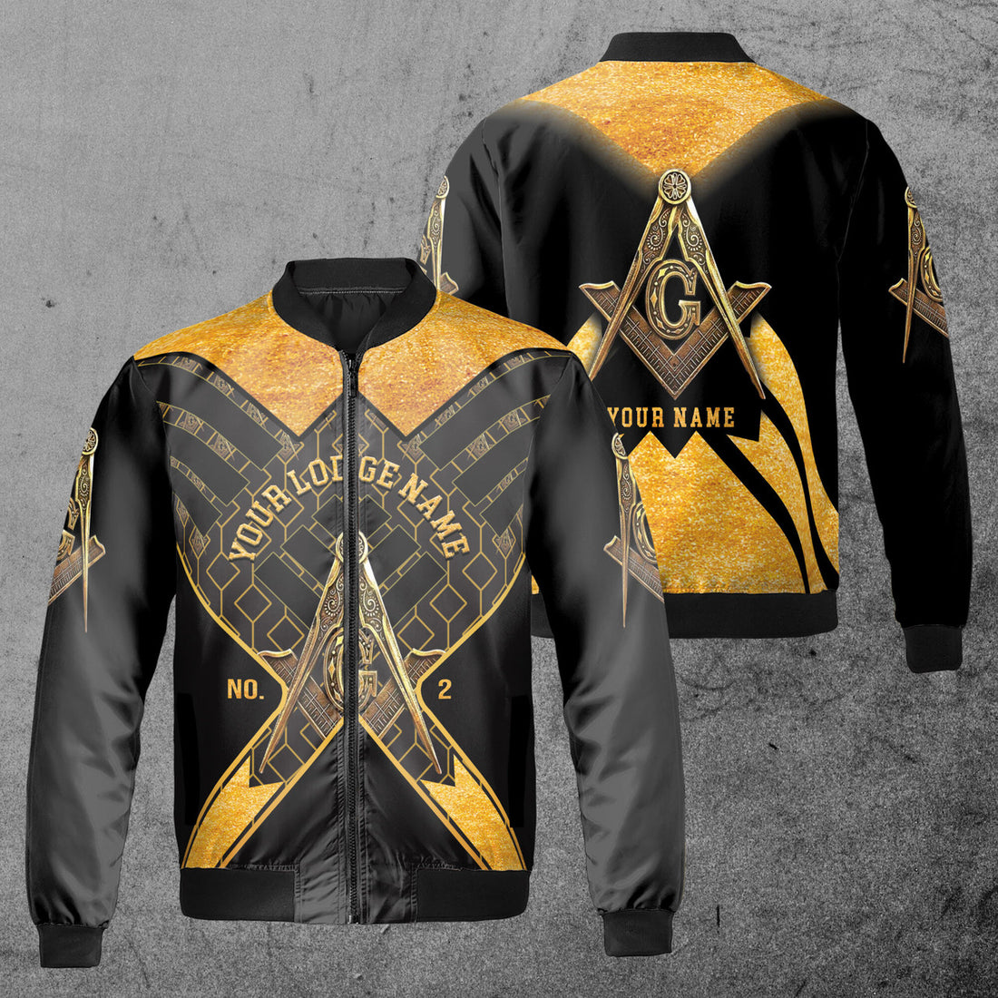 Customize Name, Lodge Name and Number Freemasonry Masonic Unisex Bomber Jacket S-5XL
