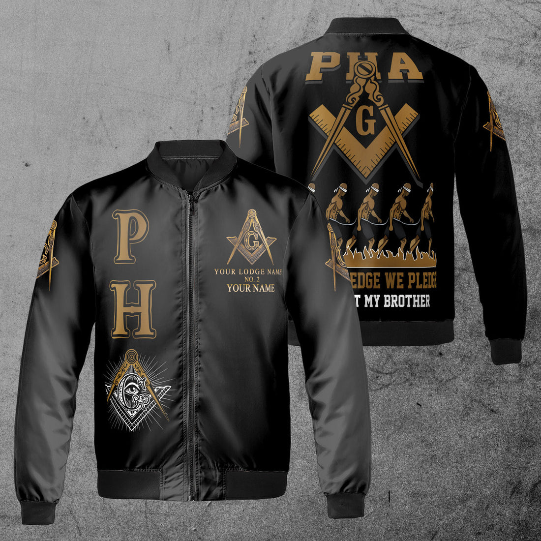Customize Lodge Name, Name and Number PHA Bomber Jacket S-5XL