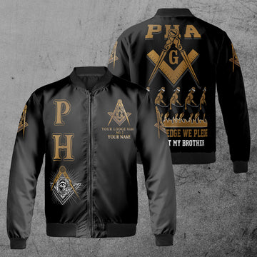 Customize Lodge Name, Name and Number PHA Bomber Jacket S-5XL