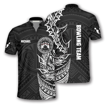 Custom BW Multi Color Tribal Custom Bowling Jerseys for Men, Bowling in My Heart 3D Jersey Shirt