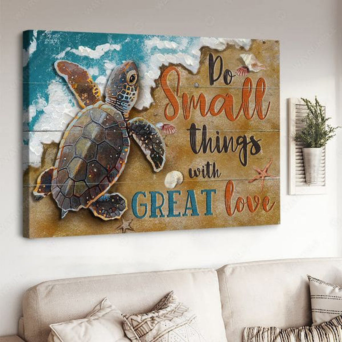 Baby Turtle, Do Small Things With Great Love Poster and Canvas