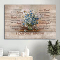 Baby Daisy Flower Hummingbird Painting Cross I Can Only Imagine Canvas Wall Art - Christian Wall Decor