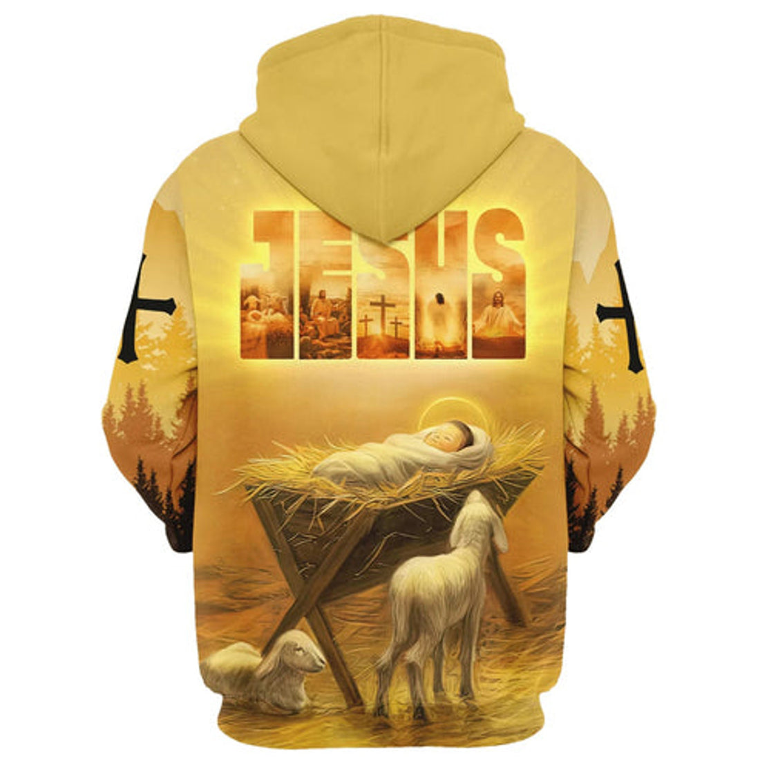 FUNSTUFFPRINT 3D Baby Jesus In A Manger 3D Hoodie and Zip Hoodie