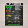 Back To School, In This Classroom, Respect I Will Respect You Pleasr Respect Me Too No Matter What The Problem Is Poster and Canvas