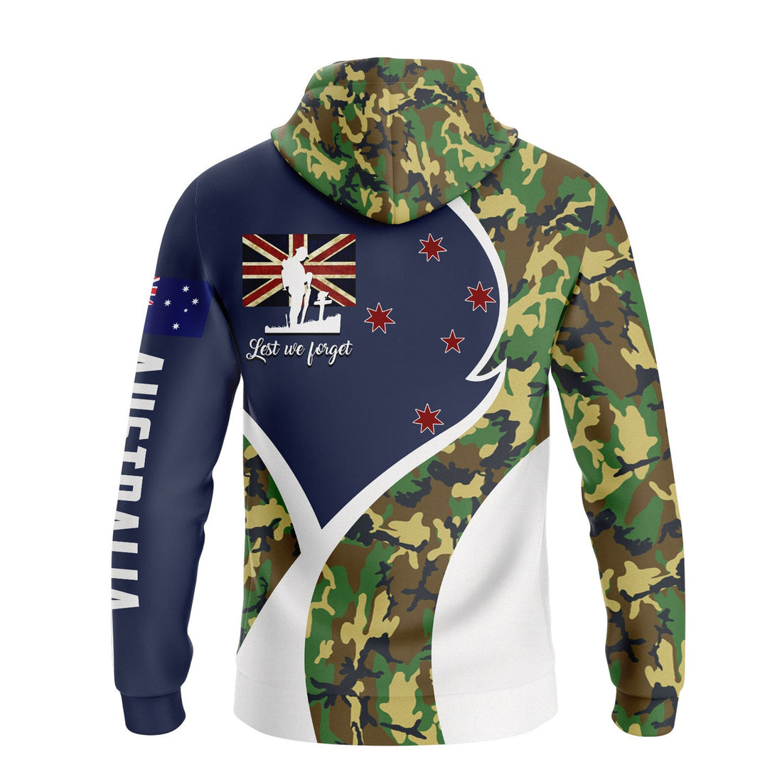 FUNSTUFFPRINT Lest We Forget - Personalized Name 3D Hoodie and Zip Hoodie