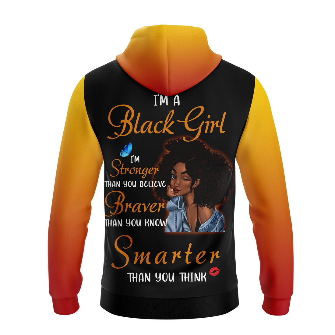 FUNSTUFFPRINT African Girl - Personalized Name 3D Hoodie and Zip Hoodie