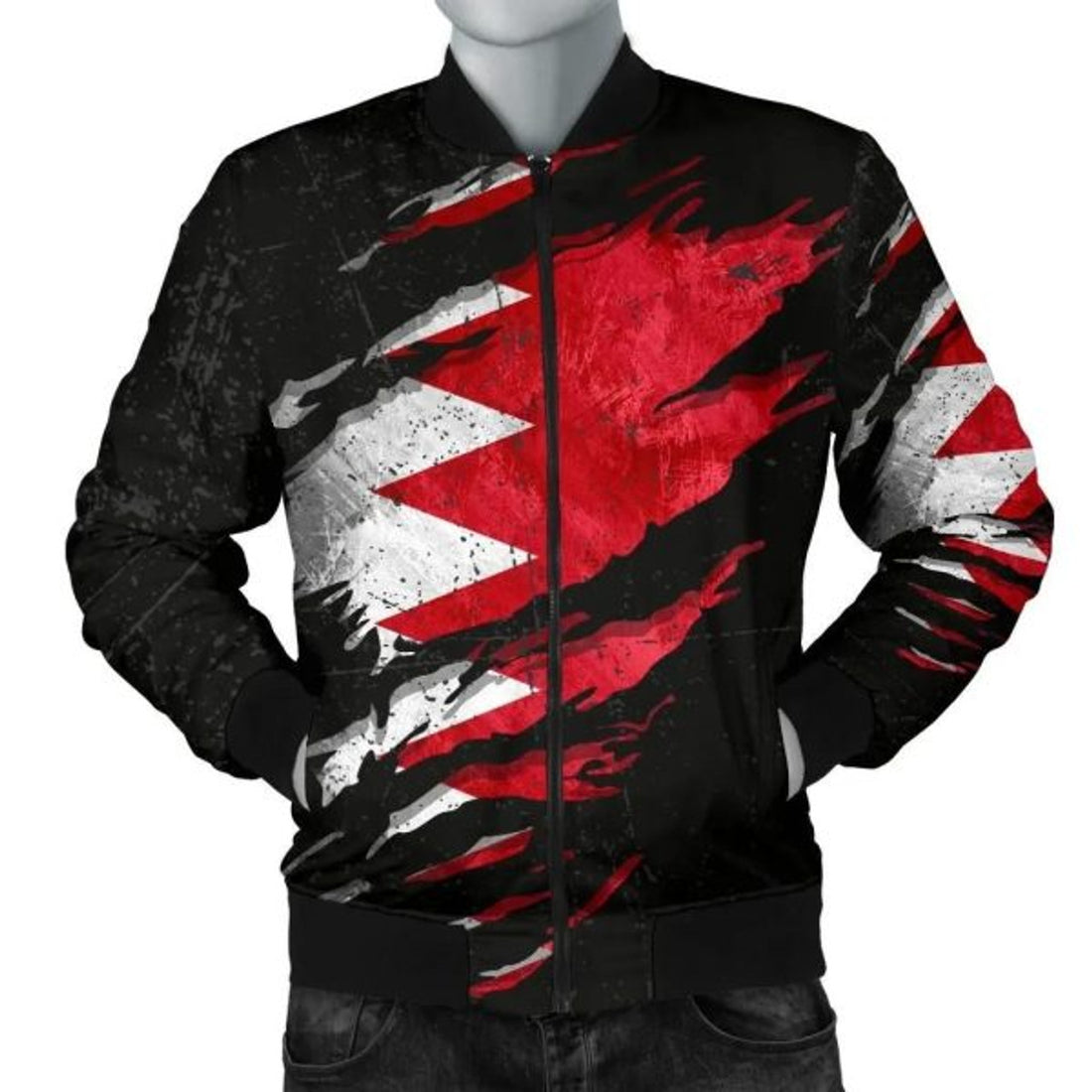 FUNSTUFFPRINT Bahrain In Me Men's Bomber Jacket - Special Grunge Style 3D Bomber Jacket