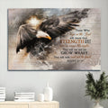Bald Eagle Cross Symbol They Will Walk And Not Be Faint Canvas Wall Art - Christian Wall Decor