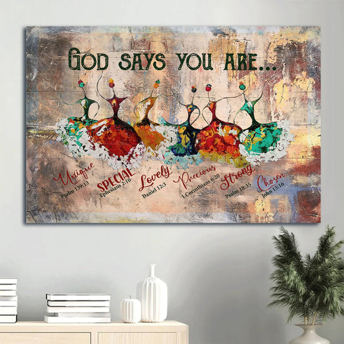 Ballerina Painting Canvas God Says You Are Canvas Wall Art - Christian Wall Decor