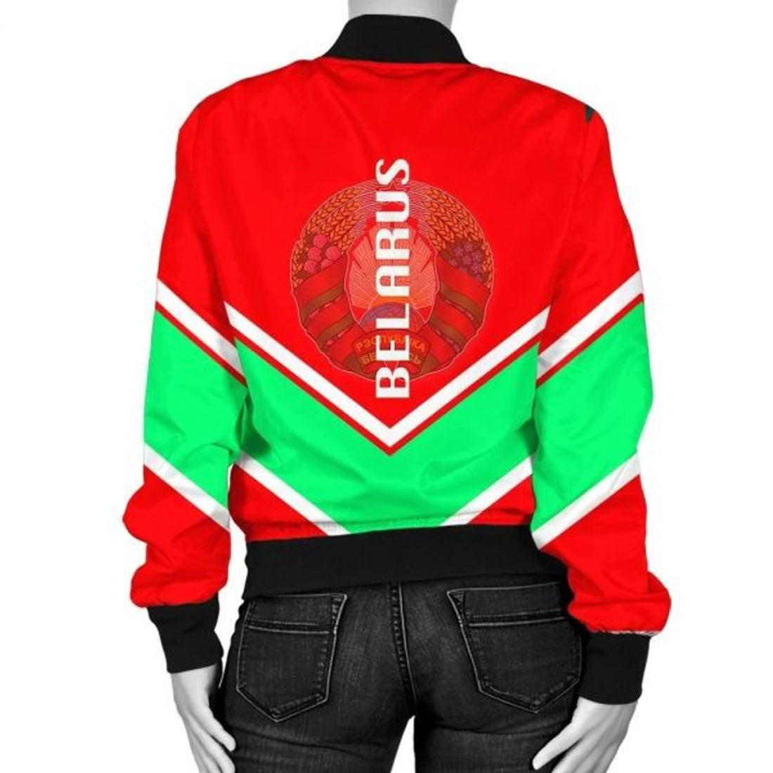 FUNSTUFFPRINT Bangladesh Coat Of Arms Women Bomber Jacket Lucian Style 3D Bomber Jacket