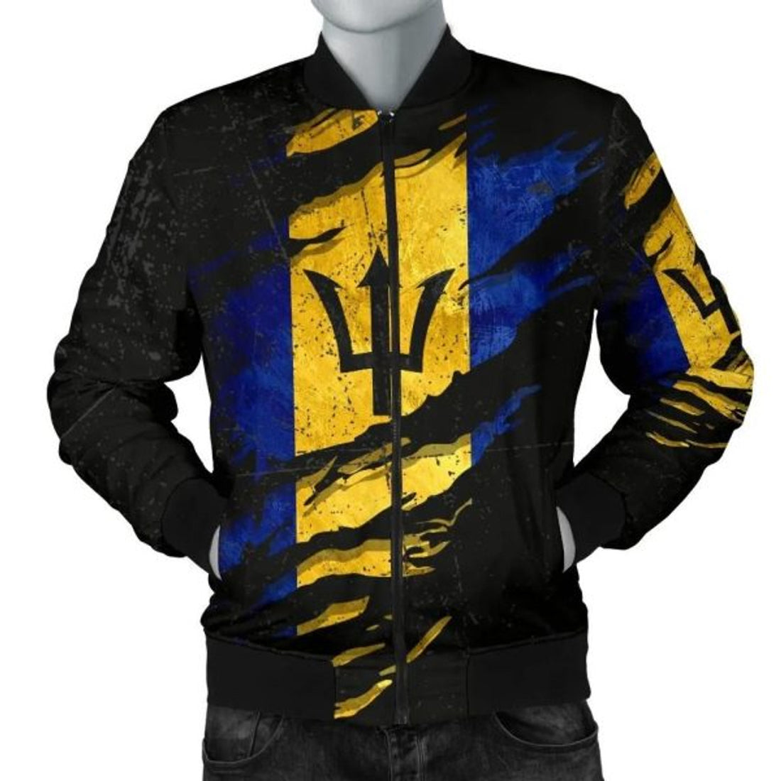 FUNSTUFFPRINT Barbados In Me Men's Bomber Jacket - Special Grunge Style 3D Bomber Jacket