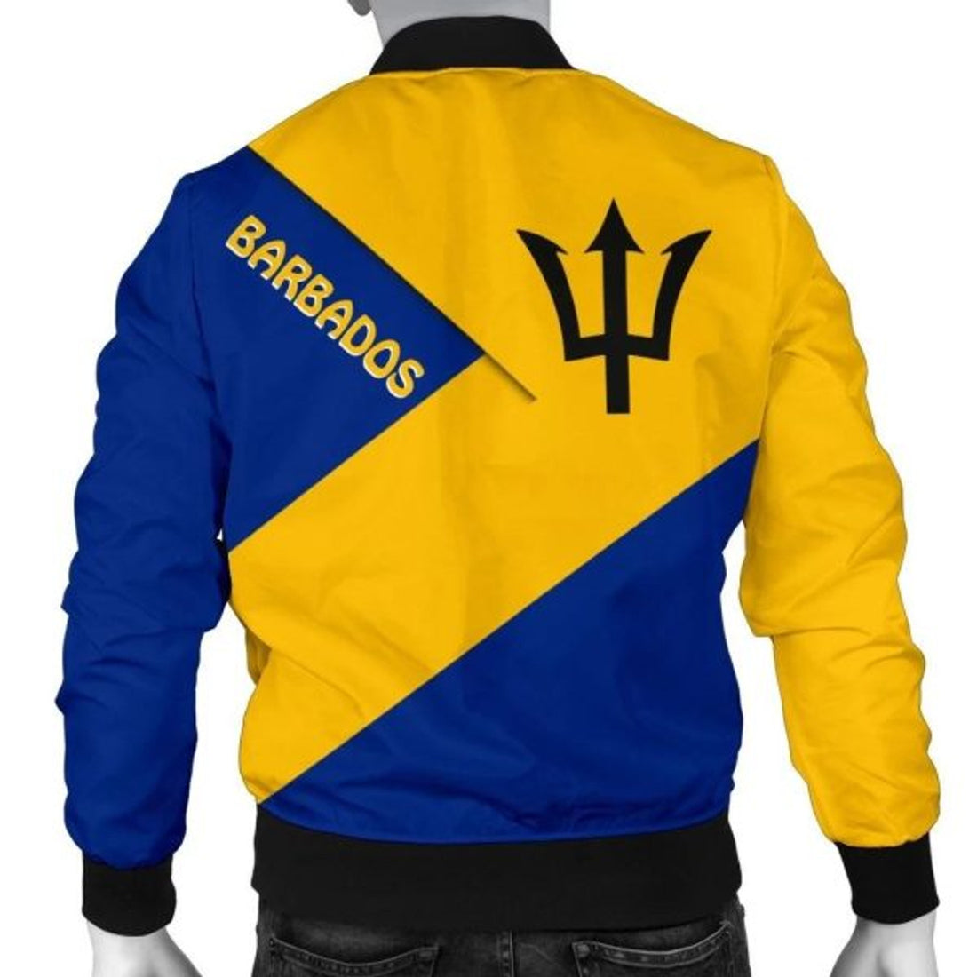FUNSTUFFPRINT Barbados Men's Bomber Jacket - Barbados Flag Style - 3D Bomber Jacket
