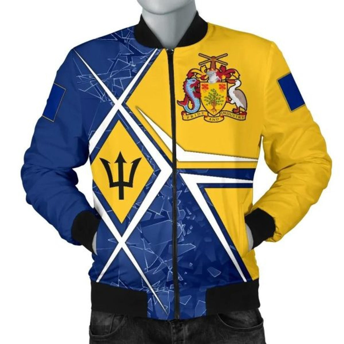 FUNSTUFFPRINT Barbados Men's Bomber Jacket - Barbados Legend - 3D Bomber Jacket