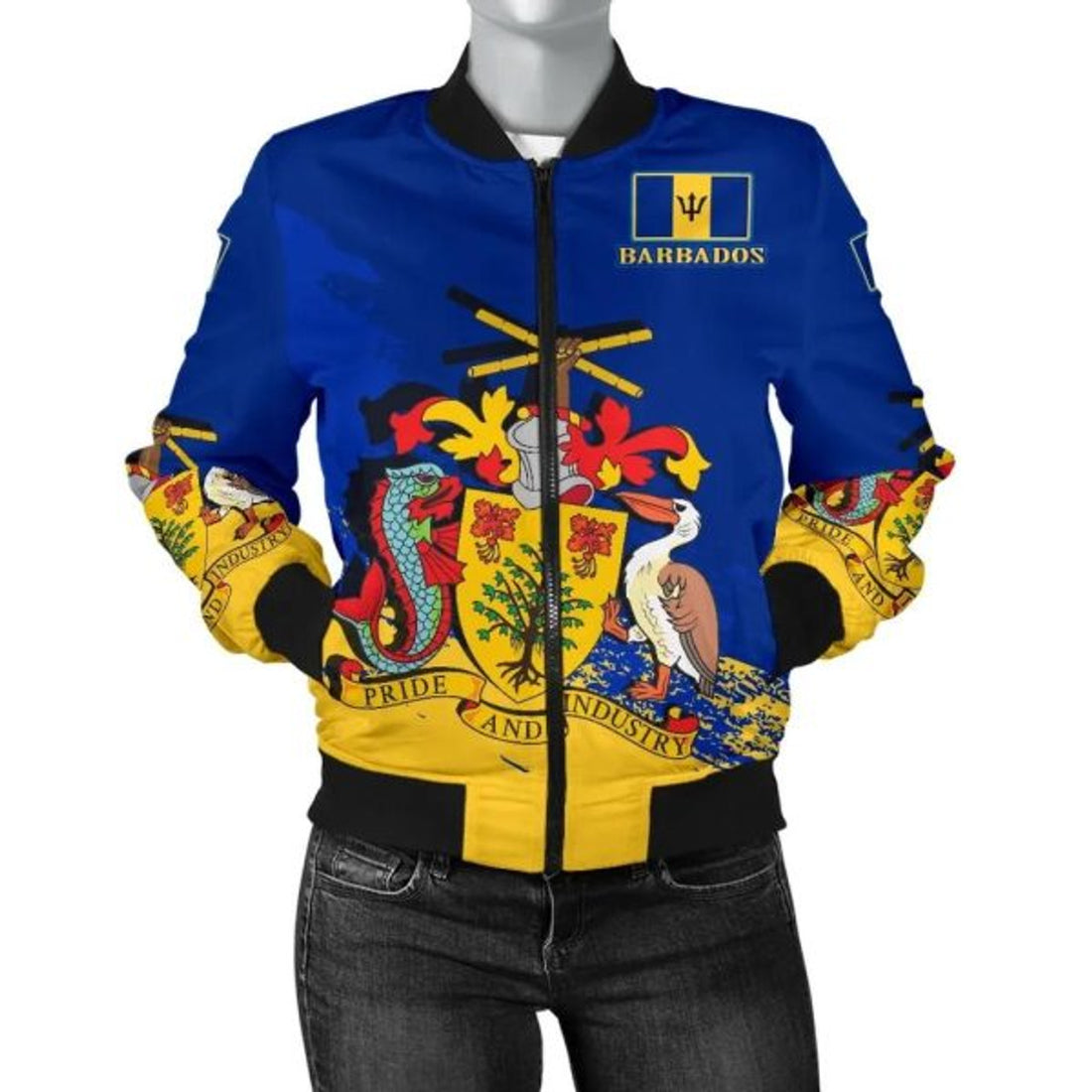 FUNSTUFFPRINT Barbados Special Women's Bomber Jacket 3D Bomber Jacket