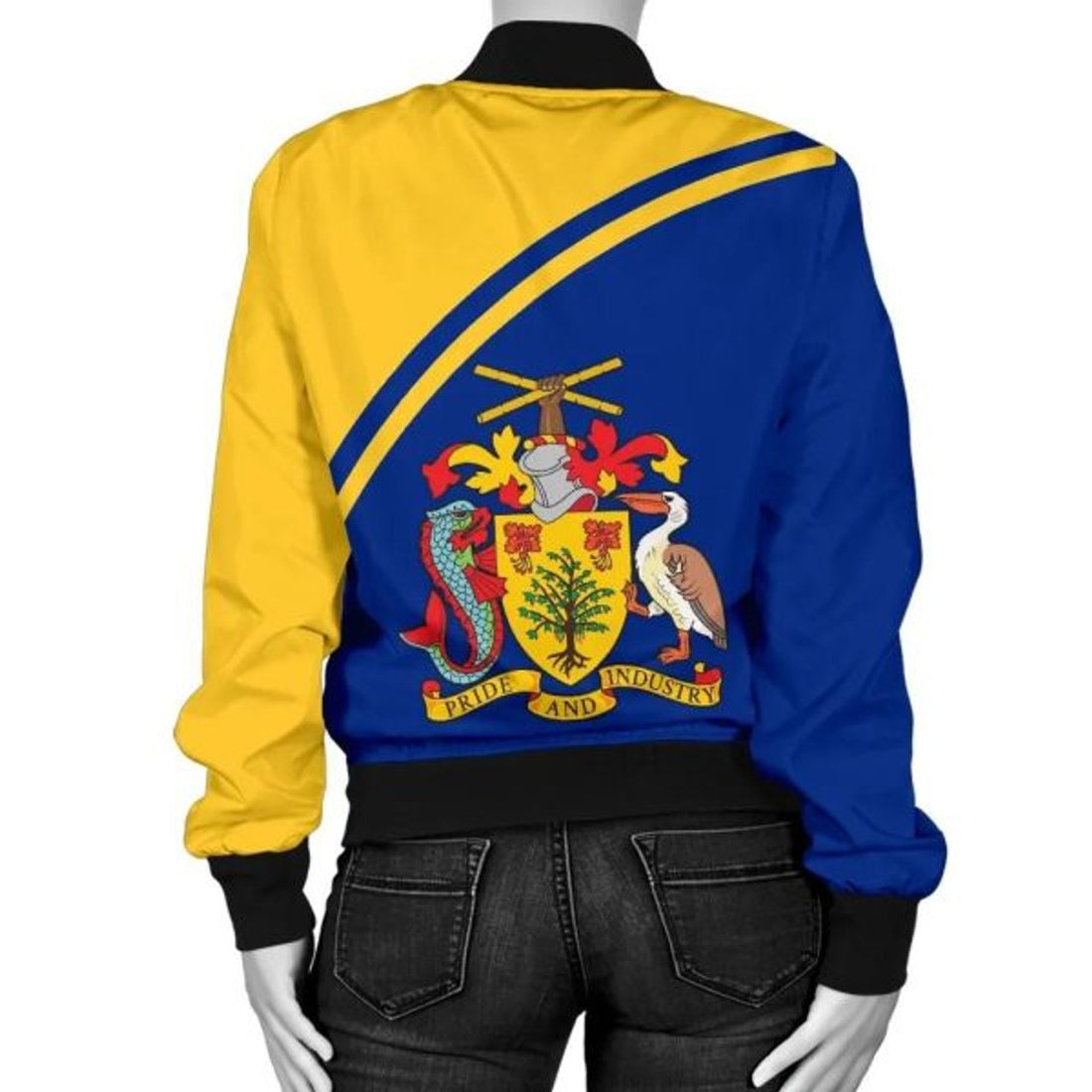 FUNSTUFFPRINT Barbados Women's Bomber Jacket - Curve Version - 3D Bomber Jacket